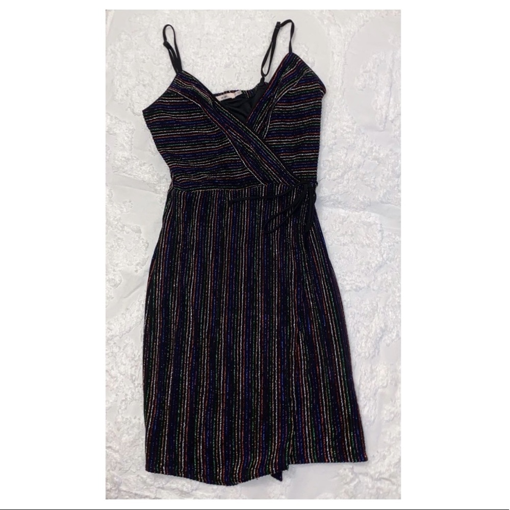 Black Pixel Striped Dress